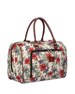 floral-print-duffle-bag-with-detachable-strap