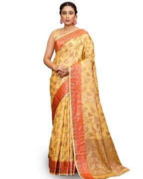 floral-pattern-saree-with-contrast-border