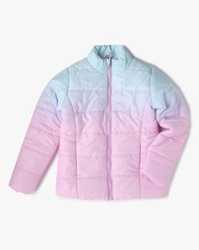 ombre-print-zip-front-puffer-jacket
