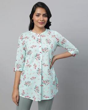 floral-print-straight-tunic
