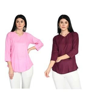 pack-of-2-pleated-v-neck-tops