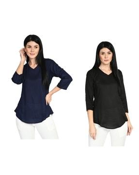 pack-of-2-pleated-v-neck-tops