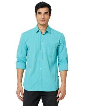 checked-slim-fit-shirt-with-spread-collar