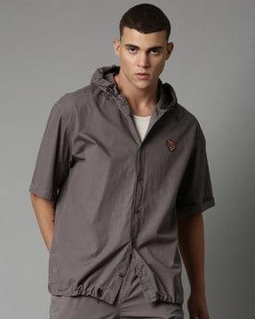 loose-fit-hooded-shirt-with-patchwork
