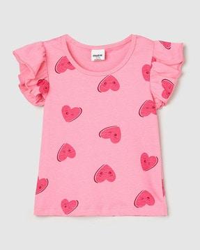 heart-print-top-with-ruffled-sleeves