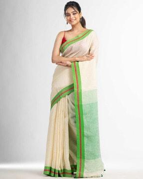 checked-saree-with-contrast-pallu