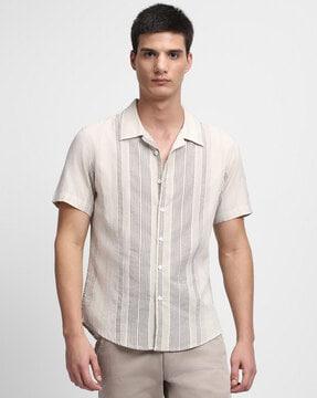 slim-fit-shirt-with-cuban-collar