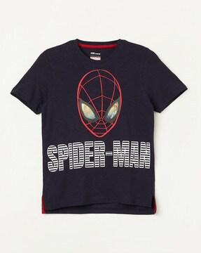 spider-man-print-round-neck-t-shirt