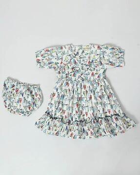 printed-a-line-dress-with-panties