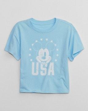 mickey-mouse-print-round-neck-t-shirt