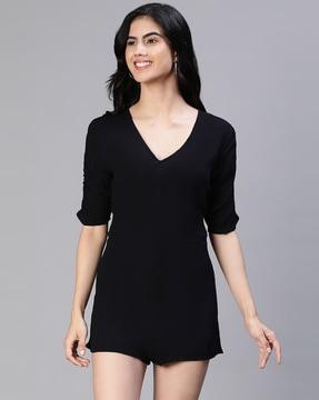 v-neck-playsuit-with-zip-closure