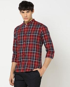 checked-regular-fit-shirt-with-patch-pocket