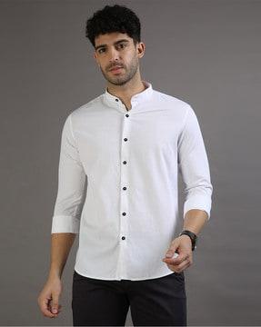 cotton-shirt-with-band-collar