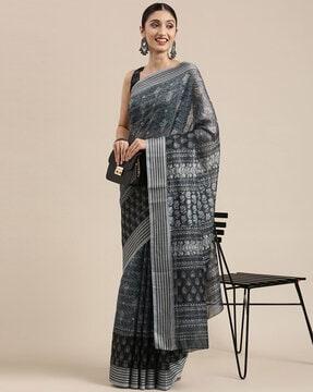 printed-saree-with-contrast-border