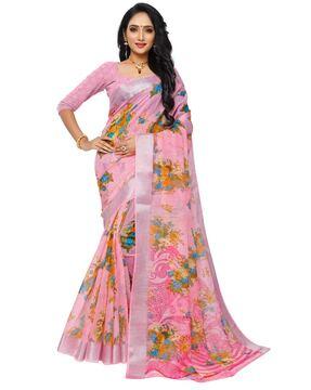 floral-print-art-silk-saree