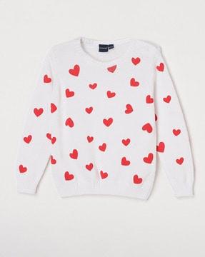 heart-print-round-neck-sweatshirt