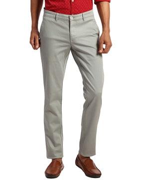 tapered-fit-flat-front-trousers-with-insert-pockets