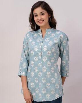 block-print-tunic-with-3/4th-sleeves