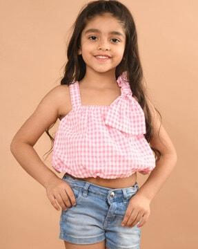 checked-sleeveless-top-with-bow