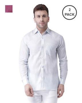 pack-of-2-spread-collar-shirts-with-patch-pocket