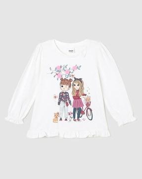 printed-top-with-3/4th-sleeves