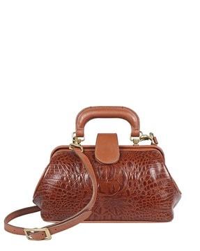 genuine-leather-croc-embossed-satchel-with-detachable-strap