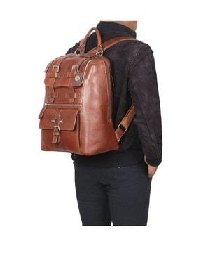 logo-embossed-backpack-with-adjustable-straps