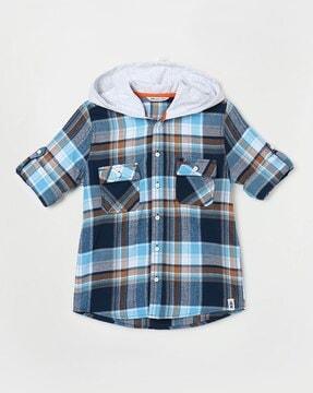 boys-checked-hooded-shirt-with-flap-pockets