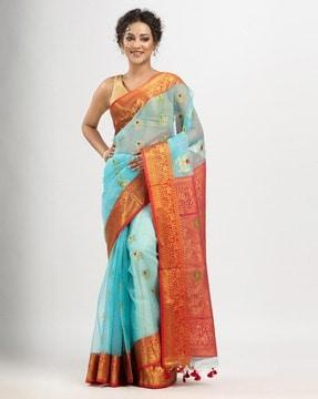 zari-woven-saree-with-contrast-border