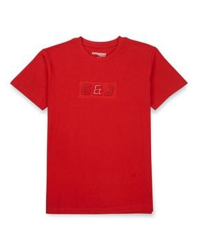 boys-regular-fit-crew-neck-t-shirt-with-logo-print