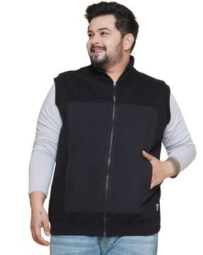 men-zip-front-regular-fit-sweatshirt-with-side-pockets