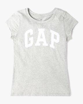 girls-logo-print-round-neck-t-shirt