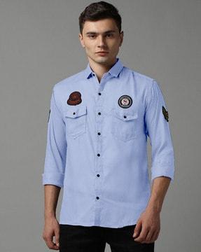 men-patch-work-regular-fit-shirt