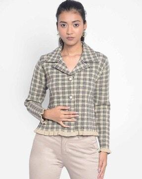 checks-cardigan-with-full-sleeves