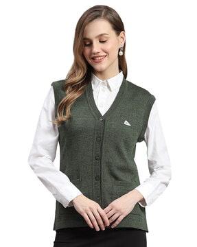 women-v-neck-cardigan-with-patch-pockets