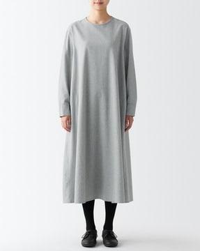 blended-cotton-long-sleeves-one-piece-dress