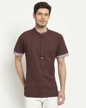 men-regular-fit-kurta-with-short-sleeves