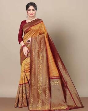 women-woven-saree-with-contrast-border