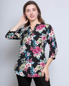 women-floral-print-straight-tunic