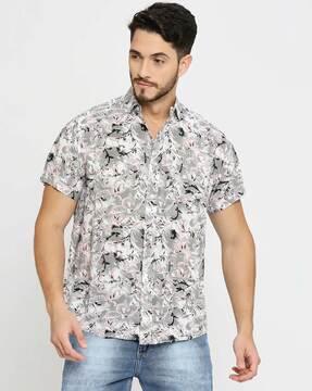 men-floral-print-boxy-fit-shirt-with-patch-pocket