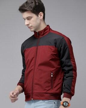 men-slim-fit-zip-front-colour-block-jacket