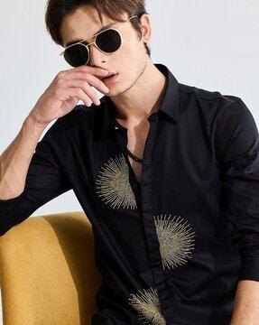 embellished-slim-fit-shirt-with-spread-collar