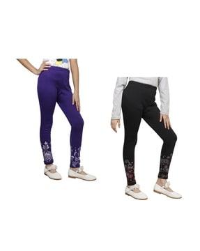pack-of-2-floral-print-leggings-with-elasticated-waistband