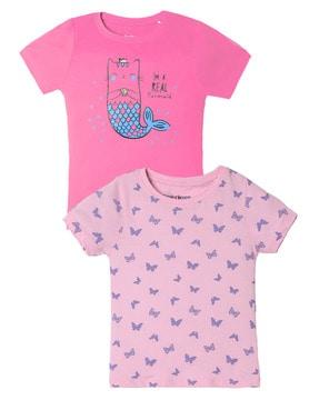 girls-pack-of-2-printed-regular-fit-t-shirts