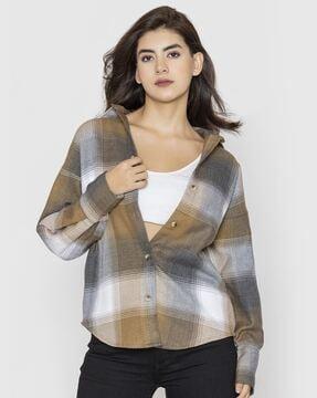 women-checked-relaxed-fit-shirt