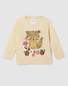 embroidered-kitten-knit-pullover