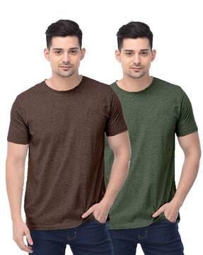 men-pack-of-2-heathered-regular-fit-crew-neck-t-shirts