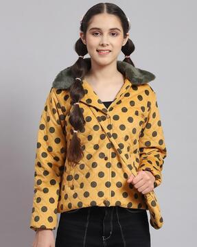 girls-polka-dot-print-jacket-with-inset-pockets