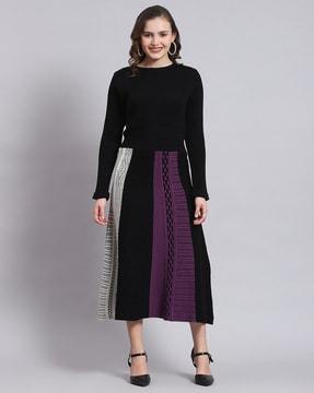 women-colourblock-a-line-dress