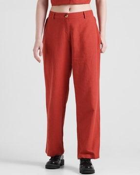 women-slim-fit-flat-front-trousers-with-insert-pockets